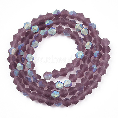 Imitate Austrian Crystal Bicone Frosted Glass Beads Strands(GLAA-F029-TM4mm-A04)-2