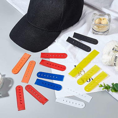 48 Sets 6 Colors PE Plastic 7 Holes Hats Replacement Fasteners Buckle(FIND-BC0003-51)-4