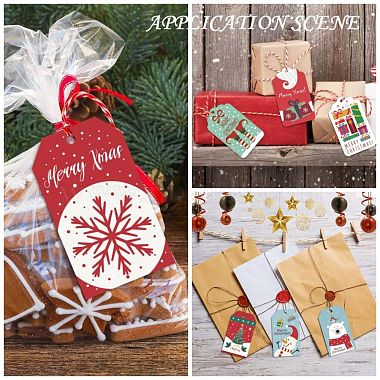 Rectangle Christmas Theme Kraft Paper Cord Display Cards(CDIS-K003-02G)-5