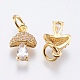 Brass Micro Pave Cubic Zirconia Charms(X-RB-I077-25G-RS)-2