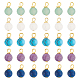 60Pcs Frosted Natural & Synthetic Gemstone Charms(FIND-FH0004-55)-1
