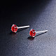 SHEGRACE Rhodium Plated 925 Sterling Silver Four Pronged Ear Studs(JE420C-02)-3