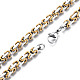 Ion Plating(IP) Two Tone 201 Stainless Steel Byzantine Chain Bracelet for Men Women(BJEW-S057-95B)-3