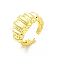 Brass Croissant Open Cuff Ring for Women, Light Gold, Inner Diameter: 17mm(RJEW-E068-02LG)
