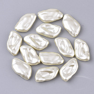 ABS Plastic Imitation Pearl Beads, Nuggets, Beige, 20.5x11.5x5mm, Hole: 1.2mm(X-OACR-T022-03B)