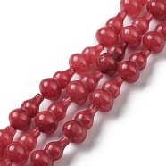 Natural White Jade Beads Strands, Dyed, Gourd, FireBrick, 17.5~18.5x9.5~10mm, Hole: 1.2mm, about 23~24pcs/strand, 16.14~16.34 inch(41~41.5cm)(G-C039-B02)