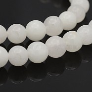 Natural Round White Jade Bead Strands, 4mm, Hole: 0.8mm, about 98pcs/strand, 15.7 inch(G-P070-01-4mm)