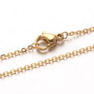 Vacuum Plating 304 Stainless Steel Cable Chain Necklaces, with Lobster Claw Clasps, Golden, 19.7 inch(50cm)(NJEW-M124-01G)