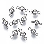 201 Stainless Steel Links Connectors, Round, Stainless Steel Color, 11.5x5.5mm, Hole: 1.6mm(STAS-S117-004A-01)