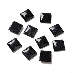 Synthetic Blue Goldstone Cabochons, Square, 15x15x3.5mm(G-G975-03)