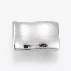 Alloy Beads, Wave, Nickel Free & Lead Free & Cadmium Free, Platinum, 12x8x4mm, Hole: 1mm(PALLOY-ZN28678-P-NR)
