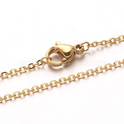 Chapado al vacío 304 collares de cadena de cable de acero inoxidable, con cierre de langosta, dorado, 19.7 pulgada (50 cm)(NJEW-M124-01G)