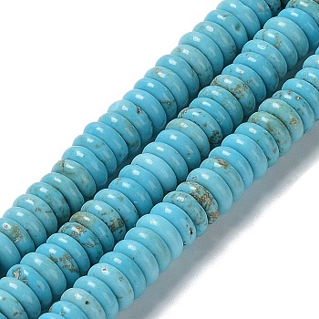 Natural Howlite Beads Strands, Dyed, Disc, 6~6.5x2~2.5mm, Hole: 1mm, about 173~175pcs/strand, 15.63~15.71''(39.7~39.9cm)
