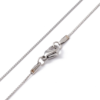 304 Stainless Steel Serpentine Chain Necklace for Men Women, Stainless Steel Color, 19.69 inch(50cm)