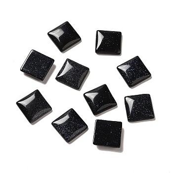 Synthetic Blue Goldstone Cabochons, Square, 15x15x3.5mm