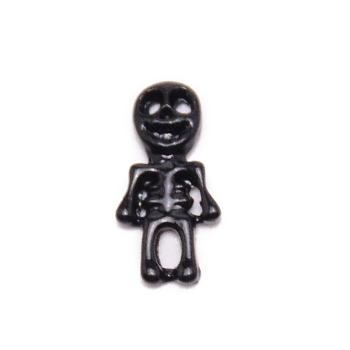 Alloy Skeleton Cabochons, Nail Art Decoration Accessories, Black, 12x6x1.6mm