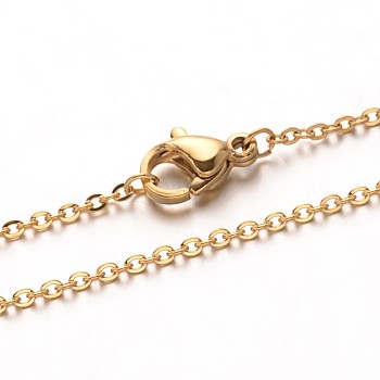 Vacuum Plating 304 Stainless Steel Cable Chain Necklaces, with Lobster Claw Clasps, Golden, 19.7 inch(50cm)