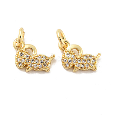 Golden Clear Sheep Brass+Cubic Zirconia Charms