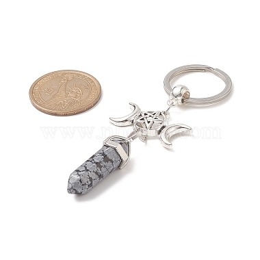 Porte-clés pendentif en pierre gemme pointue à double terminaison(KEYC-JKC00453)-4