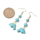 Boucles d'oreilles turquoise synthétiques(EJEW-JE05849-04)-5