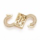 Rack Plating Brass Micro Pave Clear Cubic Zirconia Clasps(KK-M229-62G)-3