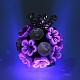 Luminous Glow in the Dark Polymer Clay Pave Rhinestone Round Beads with Resin Flower(CLAY-D007-01)-5