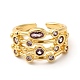 Brass Micro Pave Cubic Zirconia Cuff Rings for Women(RJEW-P087-05G-02)-2