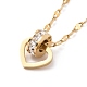 Crystal Rhinestone Column with Heart Pendant Necklace(NJEW-A004-17G)-1