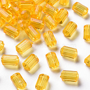 Transparent Acrylic Beads, Faceted, Polygon, Orange, 9x5mm, Hole: 1.8mm, about 3496pcs/500g(TACR-S154-27B-81)