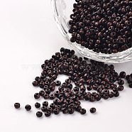 12/0 Opaque Colours Seep Glass Beads, Round Seed Beads, Coconut Brown, 1.5~2x2mm, Hole: 0.5mm, about 22500pcs/450g(SEED-M008-C08)