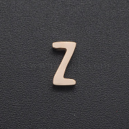 201 Stainless Steel Charms, for Simple Necklaces Making, Laser Cut, Letter, Rose Gold, Letter.Z, 8x4.5x3mm, Hole: 1.8mm(STAS-R109-JA433-Z-3)