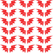 40Pcs 2 Style Demon Wing PU Leather Ornament Accessories, for DIY Clothing, Hat, Bag, Red, 79x43x3mm, 20pcs/style(FIND-GF0005-93A)