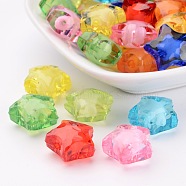 Transparent Acrylic Beads, Bead in Bead, Star, Mixed Color, 16x15x10mm, Hole: 2mm(X-TACR-S091-16mm-M)