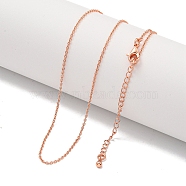 Brass Cable Chain Necklaces for Women, Rose Gold, 17.87 inch(454mm)(NJEW-G084-15RG)