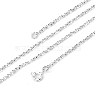 Iron Necklace Making, Iron Twisted Chains with Spring Ring Clasps, Silver Color Plated, 18 inch(X-IFIN-JN00195)