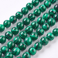 Synthetic Malachite Beads Strands, Round, Dyed, Dark Green, 8mm, Hole: 1mm, about 50pcs/strand, 15.7 inch(40cm)(TURQ-P028-04-8mm)