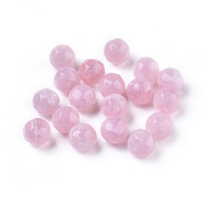 Acrylic Round Beads, Imitation Gemstone Style, Faceted, Misty Rose, 11mm, Hole: 2mm(X-SACR-S001-11mm-23)