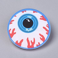 Acrylic Badges Brooch Pins, Cute Lapel Pin, for Clothing Bags Jackets Accessory DIY Crafts, Eyeball, Colorful, 38x7.5mm(JEWB-E676-08)