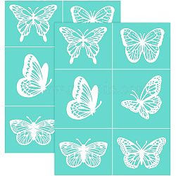 Self-Adhesive Silk Screen Printing Stencil, for Painting on Wood, DIY Decoration T-Shirt Fabric, Turquoise, Butterfly Pattern, 28x22cm(DIY-WH0173-021-D)