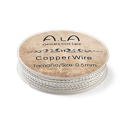 2-Ply Copper Wire, Twisted Round, Silver, 1mm, about 32.81 Feet(10m)/Roll(KK-M306-10S-01)