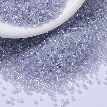 MIYUKI Delica Beads, Cylinder, Japanese Seed Beads, 11/0, (DB1476) Transparent Pale Amethyst Luster, 1.3x1.6mm, Hole: 0.8mm, about 2000pcs/10g