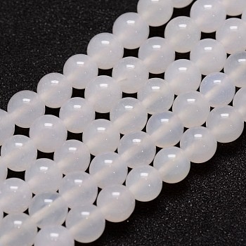 Natural Agate Bead Strands, Round, 10mm, Hole: 1.2mm, about 38pcs/strand, 14 inch