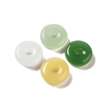 Glass Linking Rings, Imitation Jade, Round Ring, Mixed Color, 10x3.5mm, Inner Diameter: 2.5mm