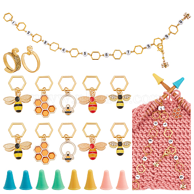 33Pcs Bee DIY Knitting Tool Sets(HJEW-NB00052)-1
