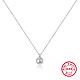 Rhodium Plated 925 Sterling Silver Evil Eye Pendant Necklaces(RB0851-1)-1
