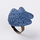 Adjustable Fish Lava Rock Gemstone Finger Rings(RJEW-I015-11)-1