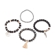 4Pcs 4 Style Natural & Synthetic Mixed Gemstone Beaded Stretch Bracelets Set(BJEW-JB08031)-4