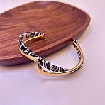 Wave Acrylic & CCB Plastic Cuff Bangles for Women, Black, Inner Diameter: 2-3/8 inch(6cm)(FS-WGC603E-04)