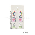 3 Pairs Back-to-school Acrylic Stud Earrings, Book & Pen & Clip, Mixed Color, 20x14mm(FS-WGAA197-21)