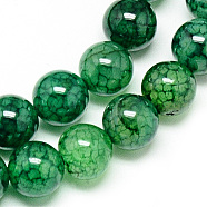 Natural Dragon Veins Agate Beads Strands, Dyed, Round, Green, 8mm, Hole: 1mm, about 48pcs/strand, 14.96 inch(X-G-Q948-81I-8mm)